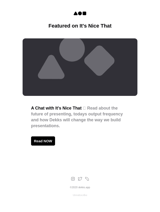 ⚡️ [Feature: It's Nice That on Dekks]