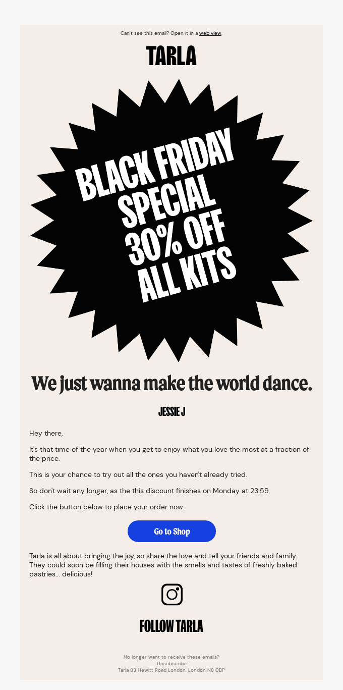 IT'S BLACK FRIDAY at TARLA