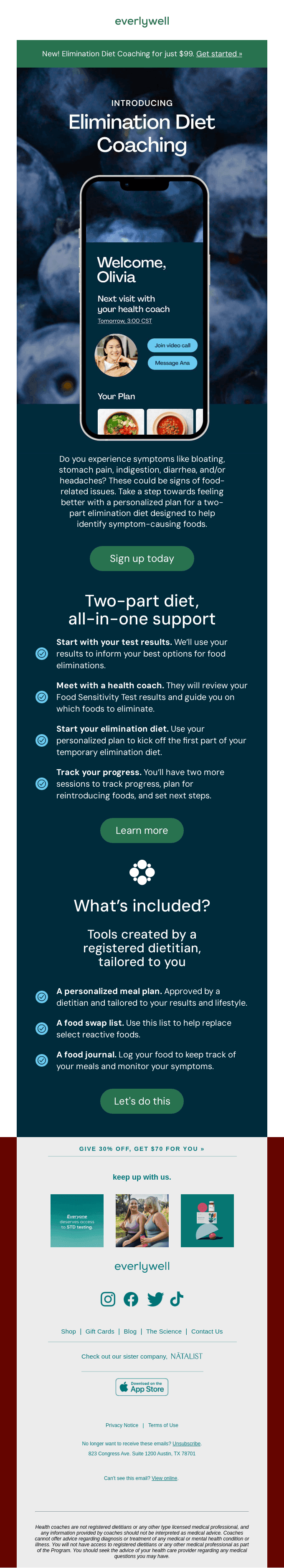 New! Elimination Diet Coaching