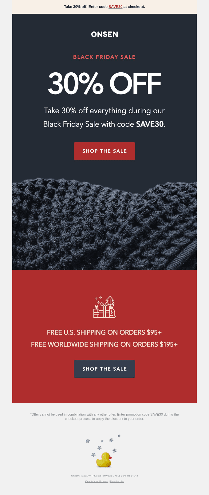 Save early: Take 30% now