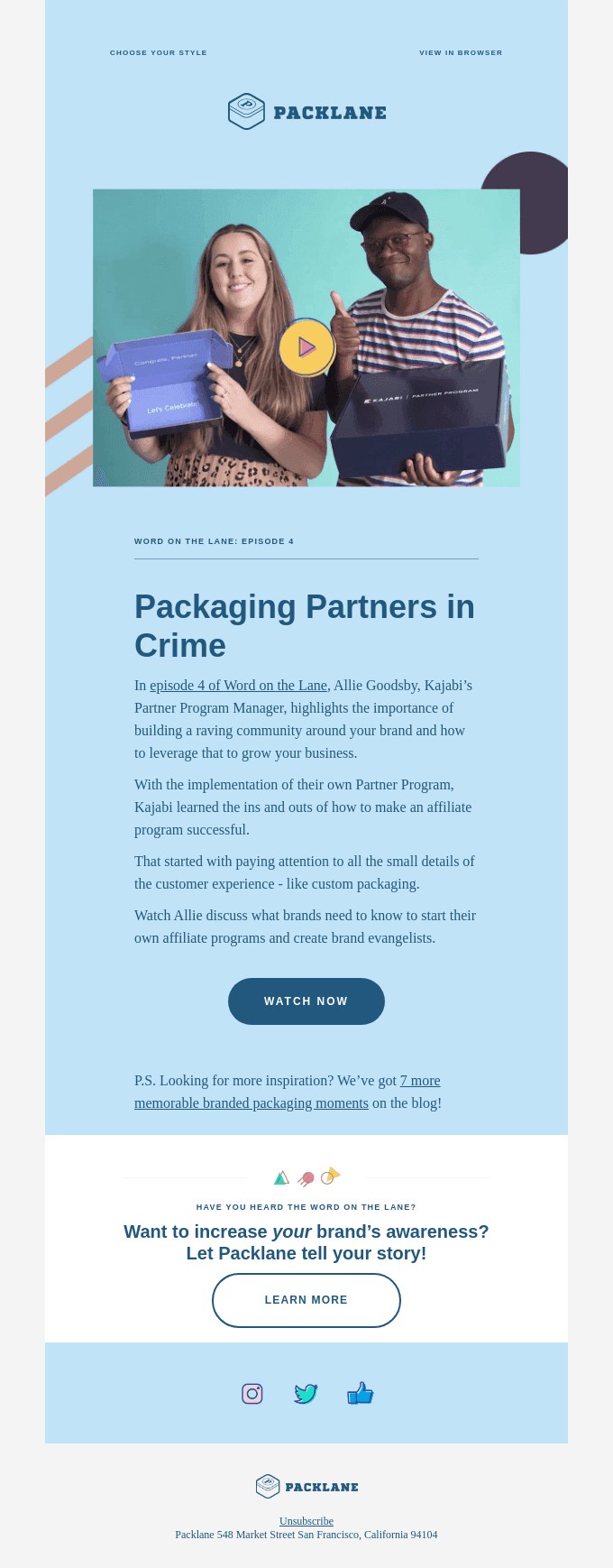 👯♀️ Kajabi’s partner program picked printed packaging