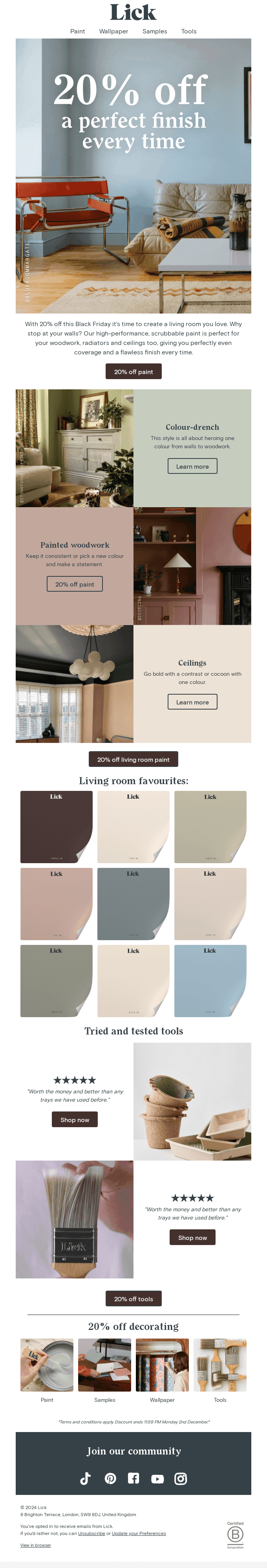 20% off a perfect finish every time