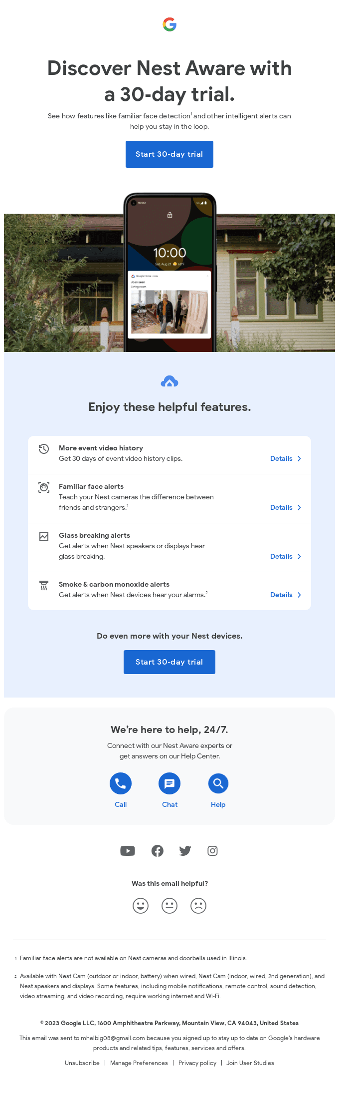 A Nest Aware trial is waiting for you