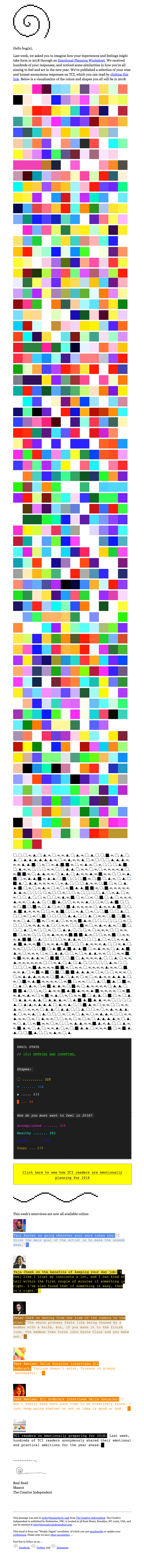 A visualization of the colors and shapes you all will be in 2018