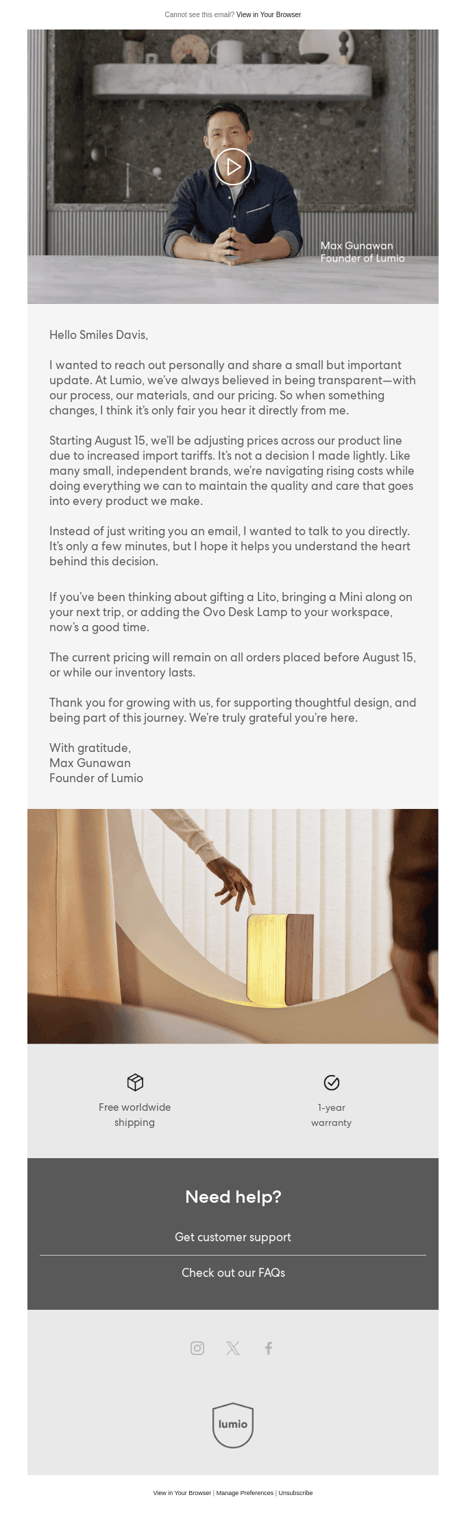An Important Message From Our Founder