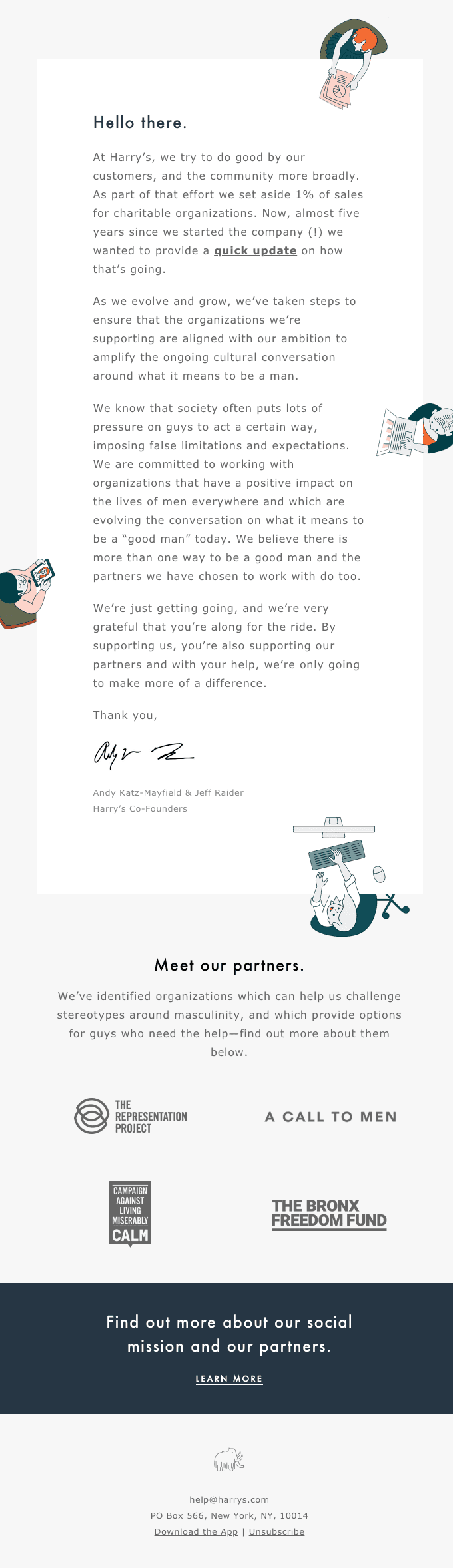 An update on our giving model from our founders