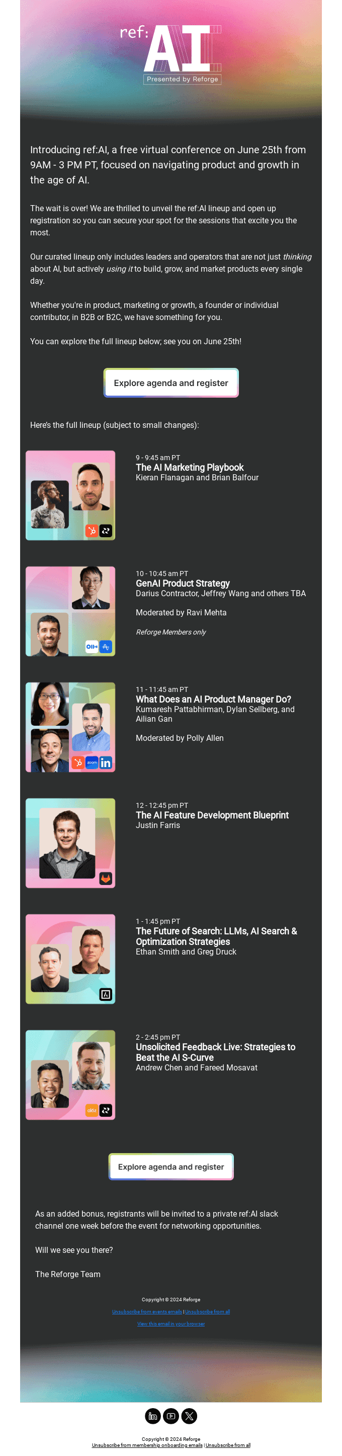 Announcing the full ref:AI lineup - register today!