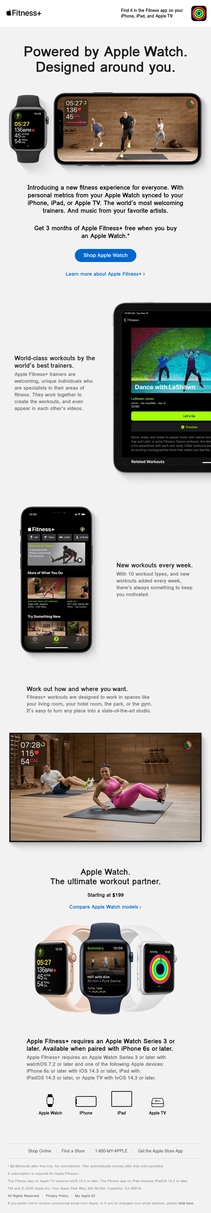 Apple Fitness+ is here. Get 3 months free when you buy an Apple Watch.