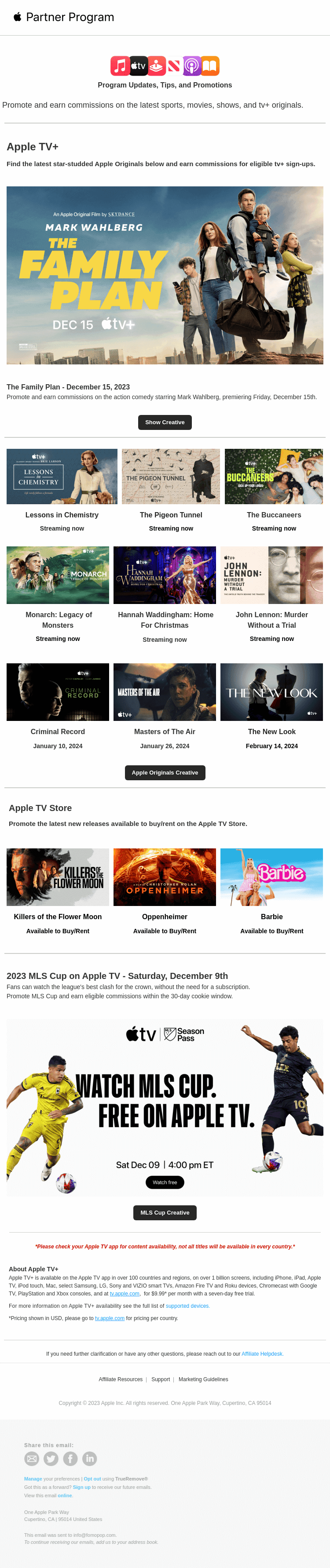 Apple TV Releases & Affiliate Promotions