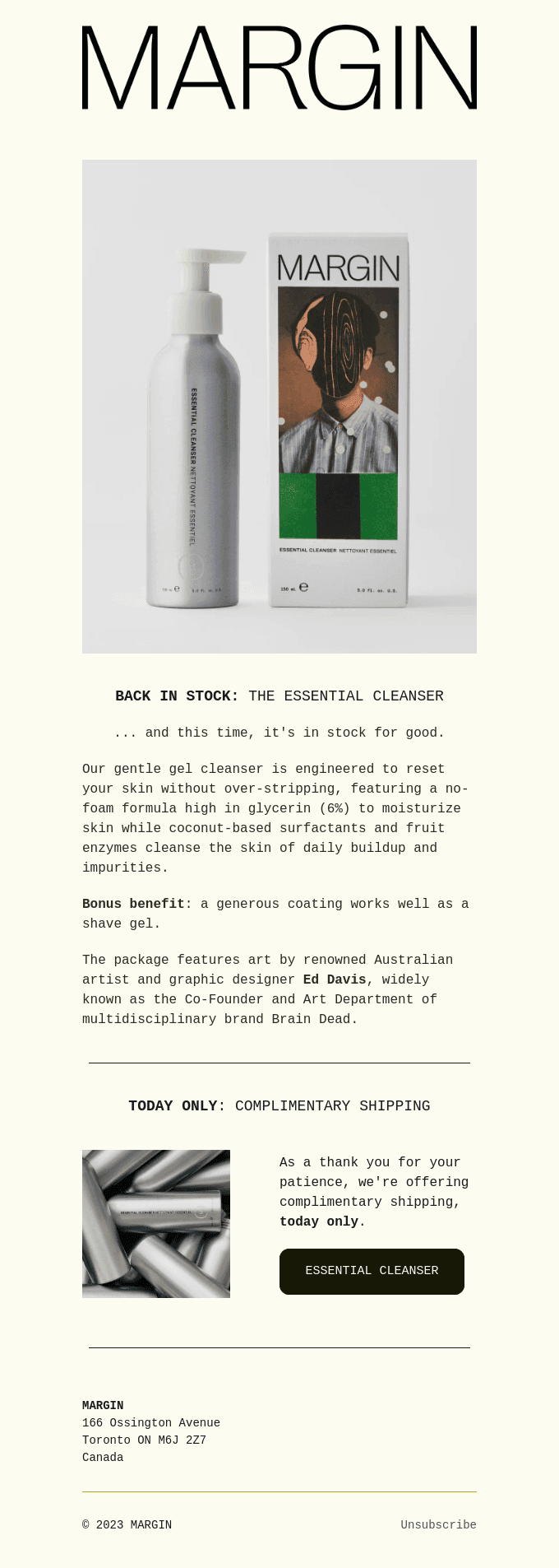 BACK IN STOCK: THE ESSENTIAL CLEANSER