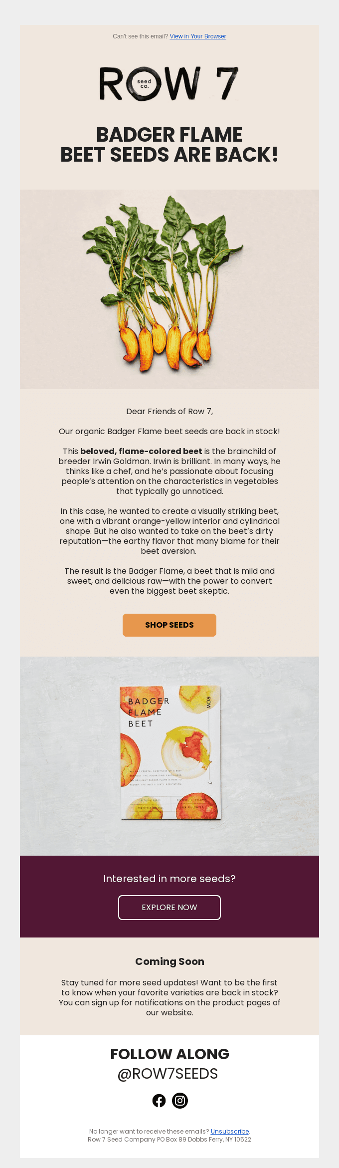 Badger Flame Beet Seeds Are Back In Stock!