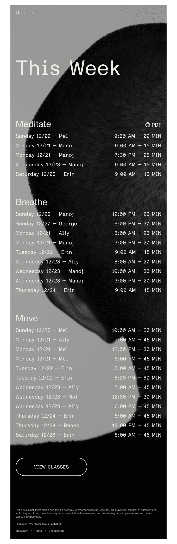 Breathe, Meditate and Move with us.