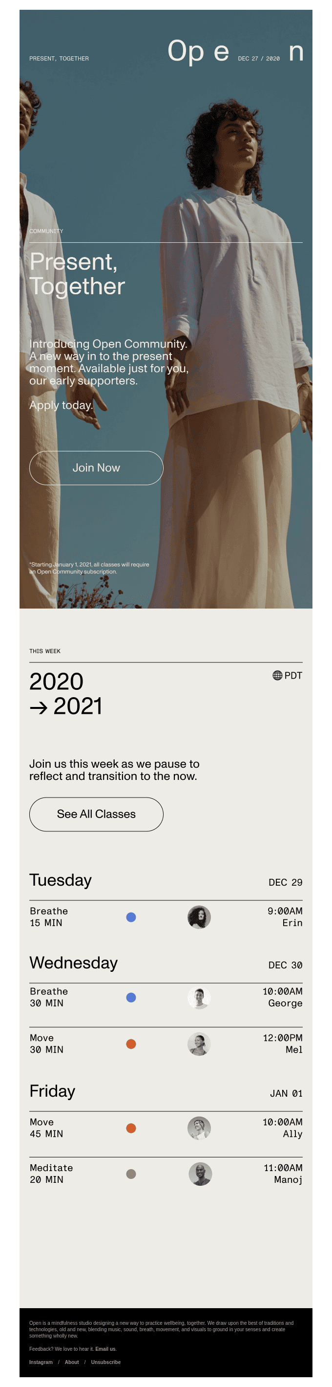 Breathe, Meditate and Move with us.