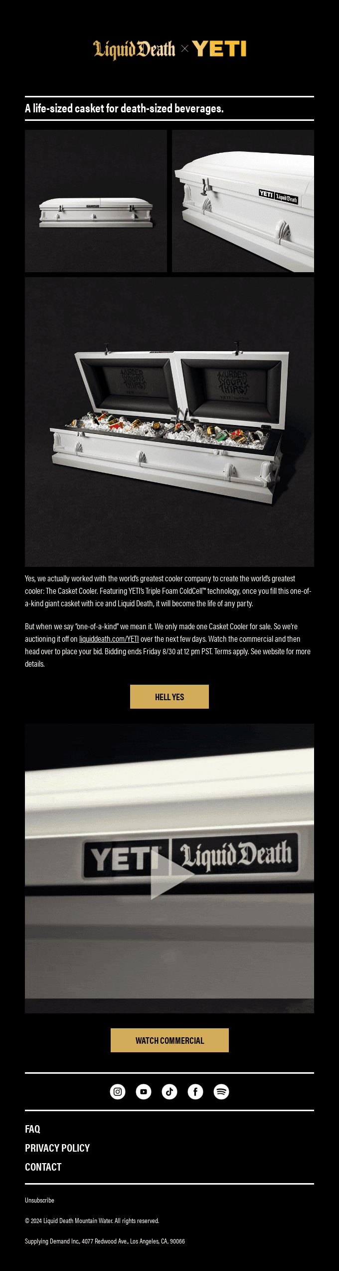 Casket Cooler by Liquid Death x YETI