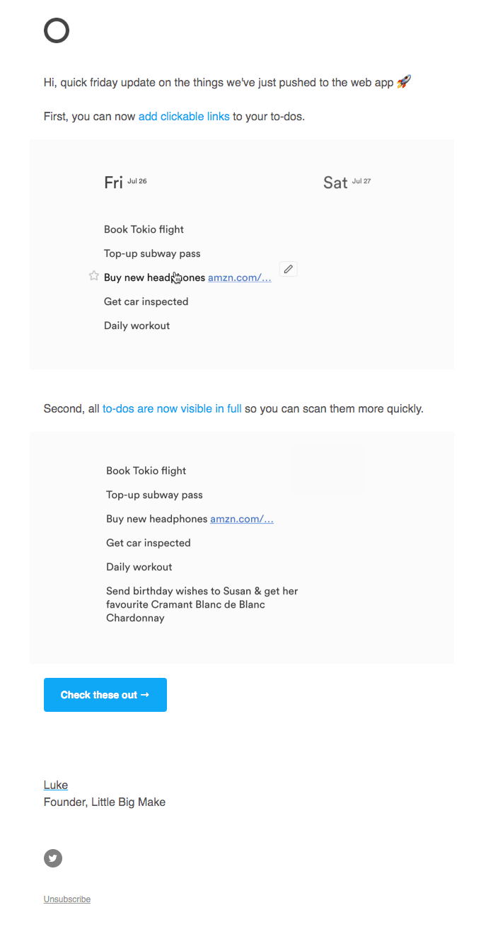 Clickable links, to-dos visible in full 💯