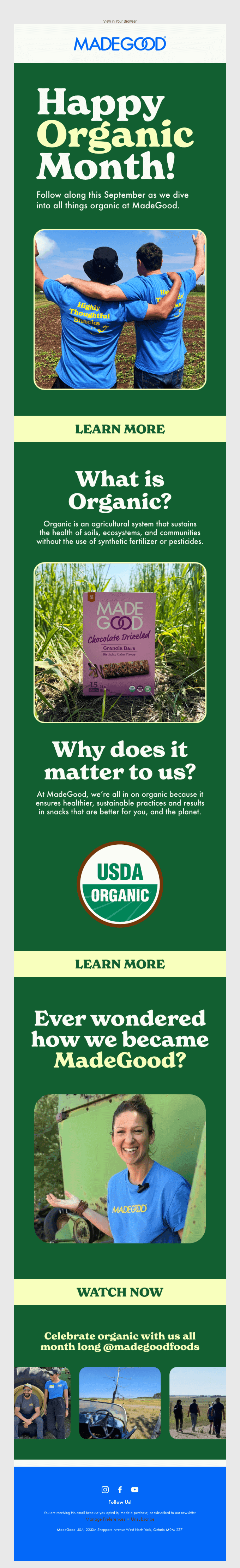 🍃💚Come celebrate Organic Month with us!