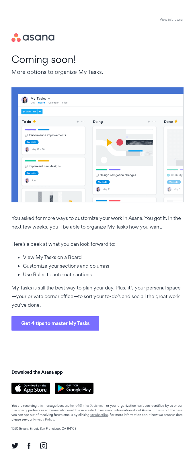Coming soon! Organize My Tasks your way