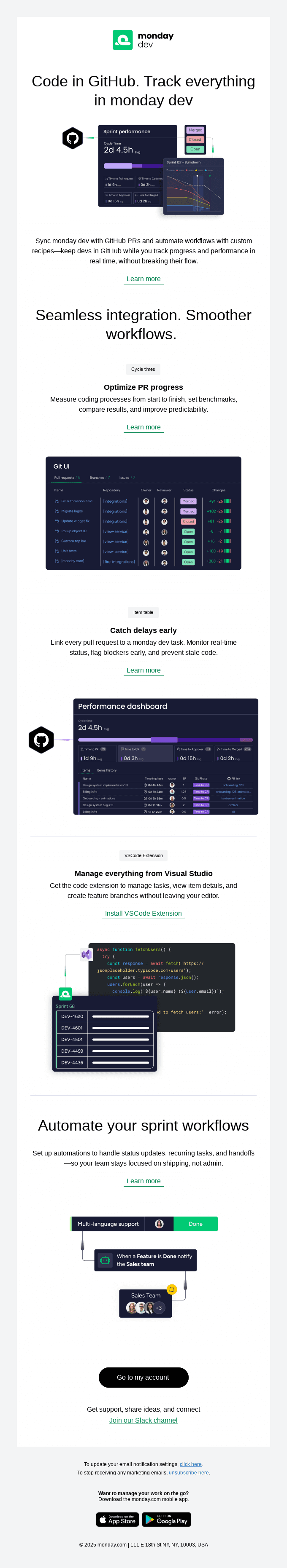 Connect monday dev to your stack