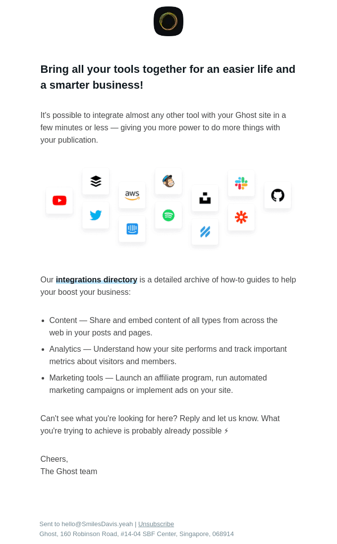 Connect your favourite apps & tools ⚡