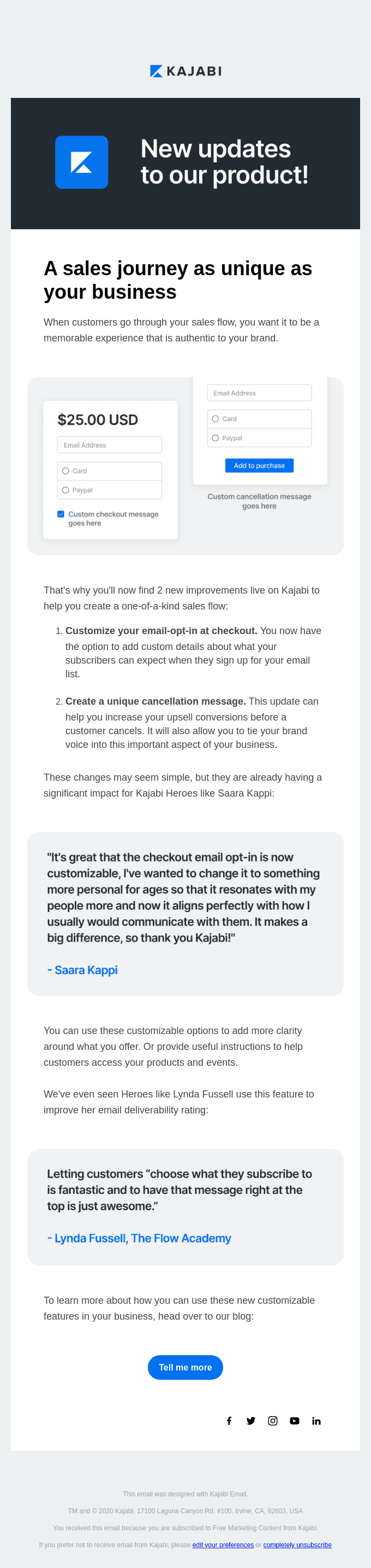 Customize your sales process on Kajabi