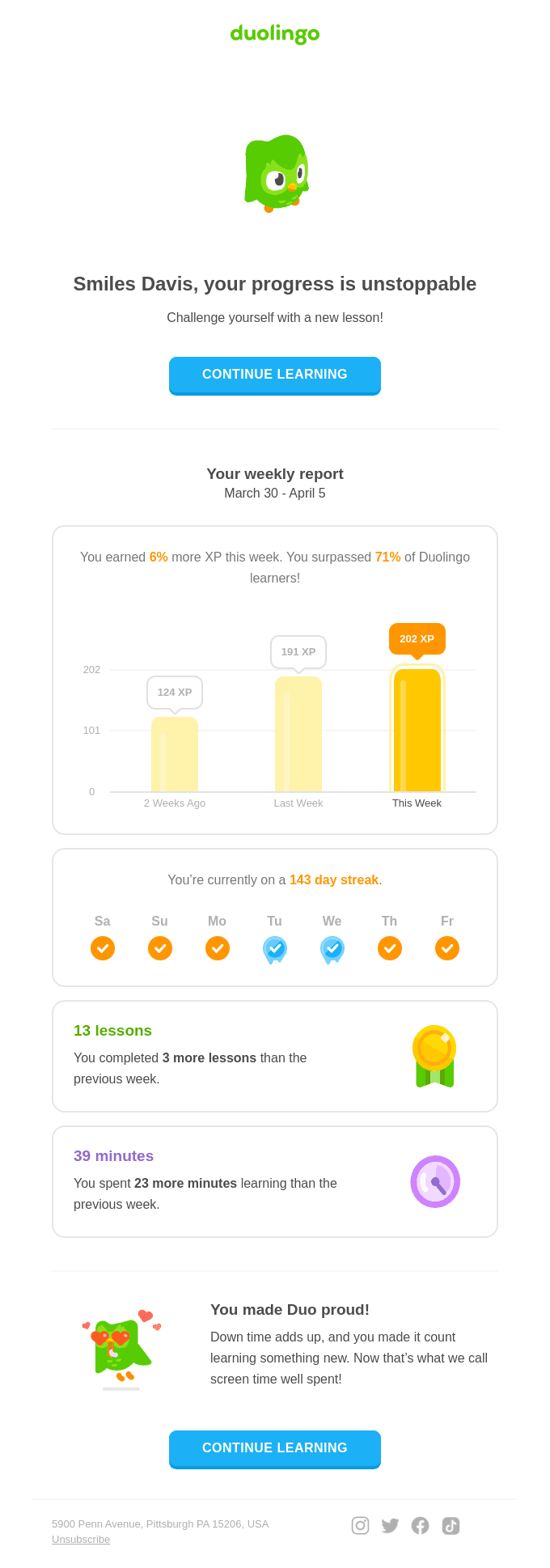 💪 Did you beat last week? See your stats: