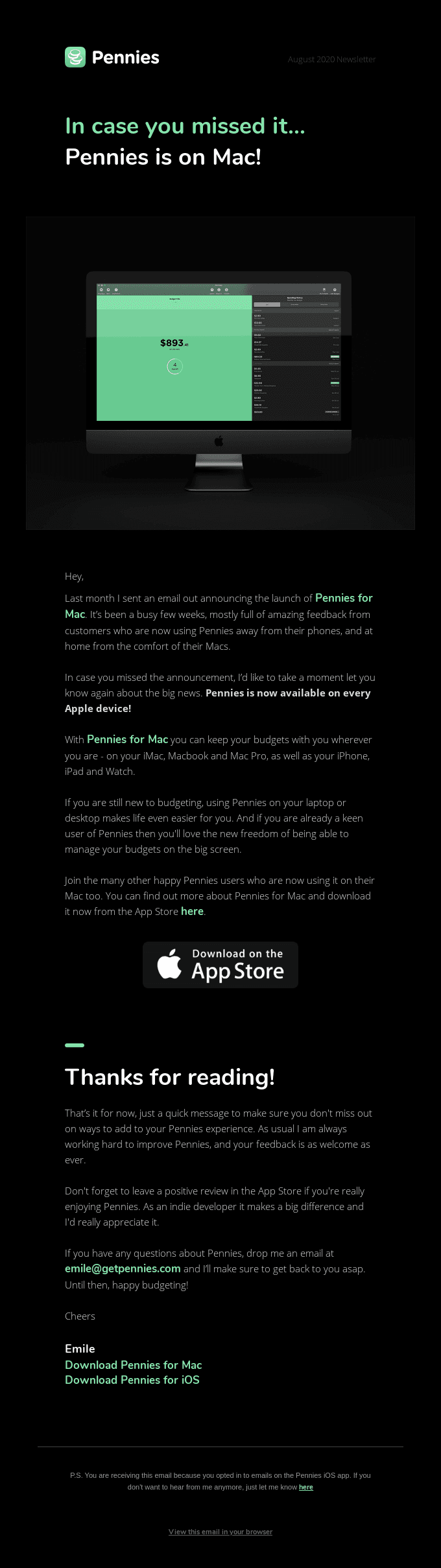 Did you miss it? Pennies is now on Mac!