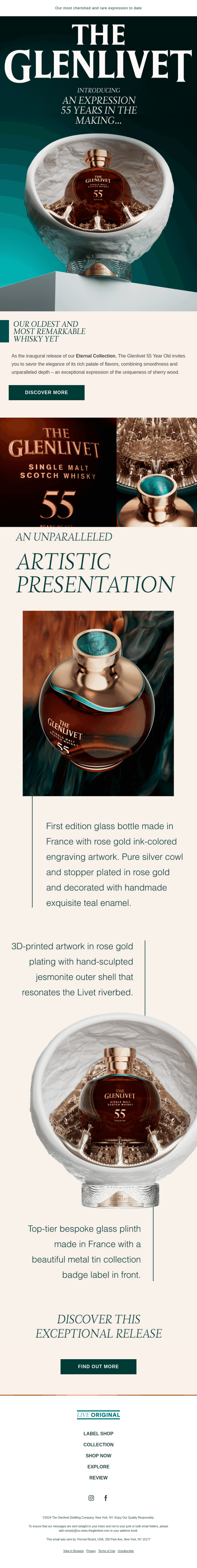 Discover our newest innovation: The Glenlivet 55 Year Old