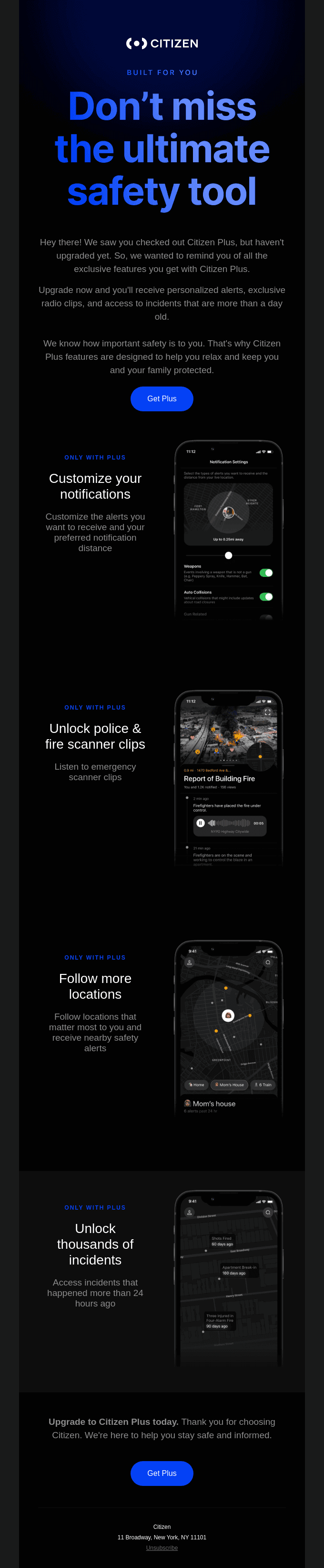 Don't miss more safety features with Plus