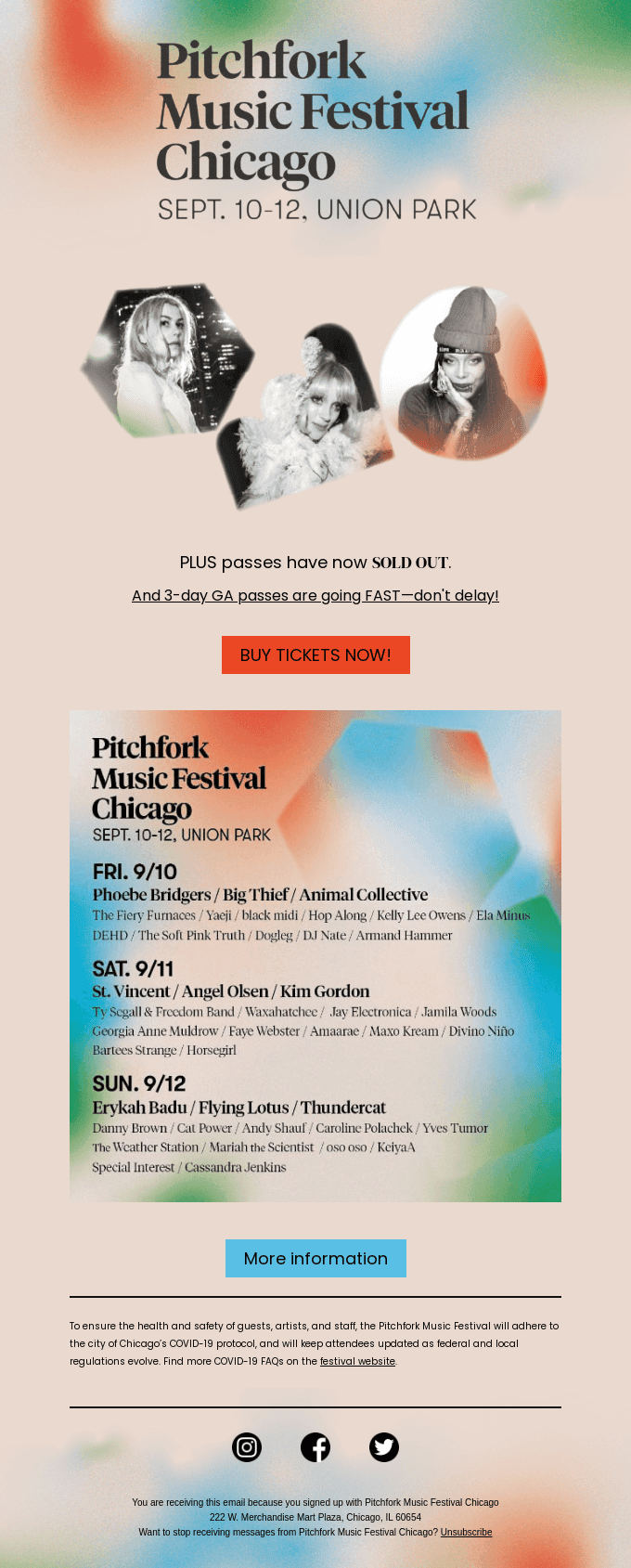 Don't wait to buy your 3-day pass!