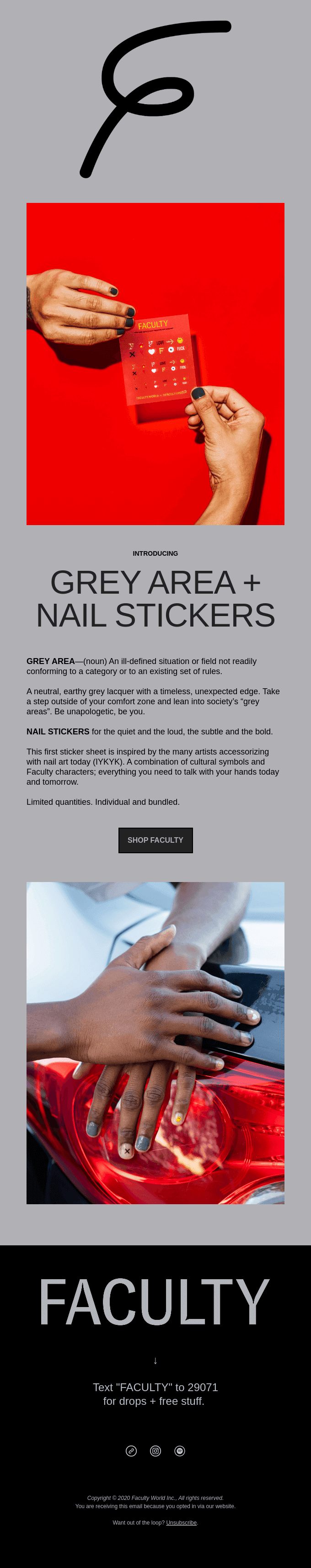DROP 03 + 04: Grey Area and Nail Stickers