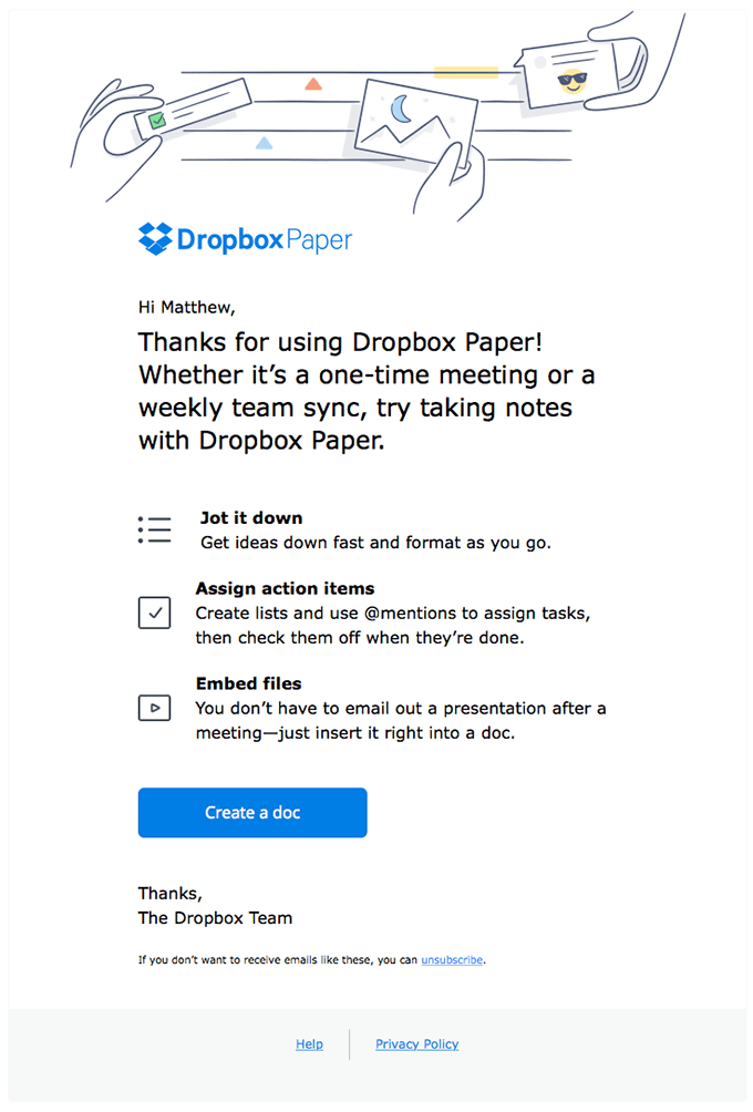 Dropbox Paper makes meeting notes easy