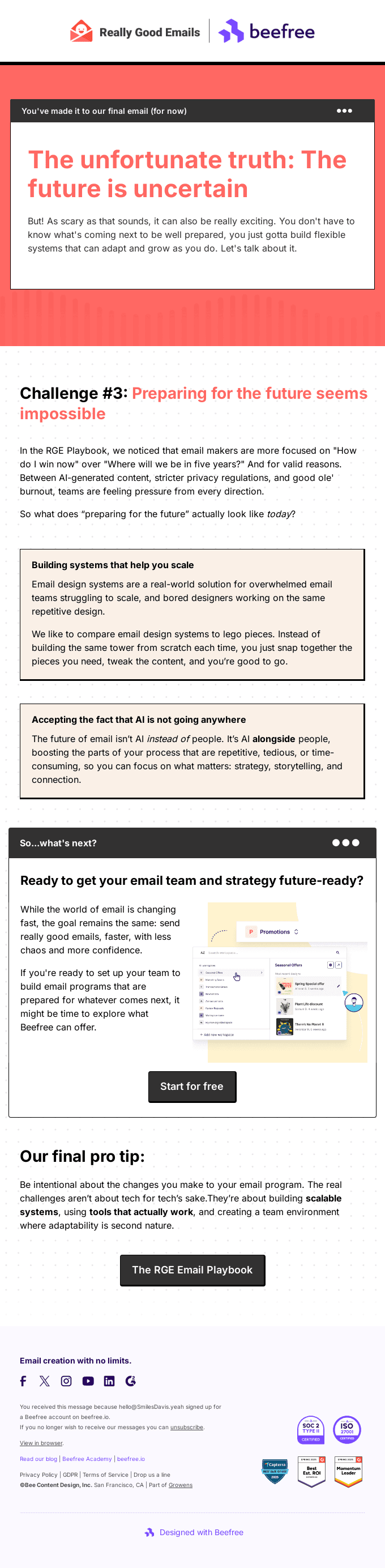 Email Challenge #3: Preparing for the future of email