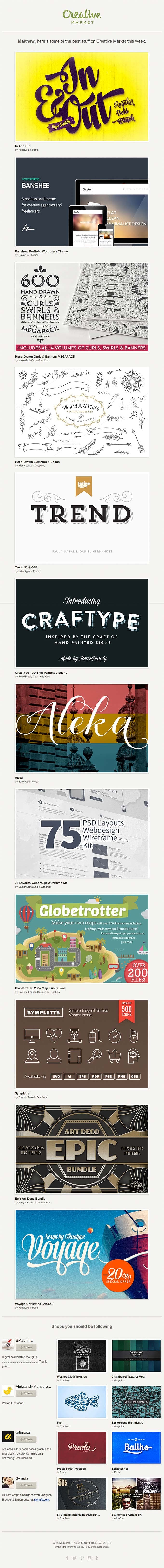 Email Digest Design from Creative Market