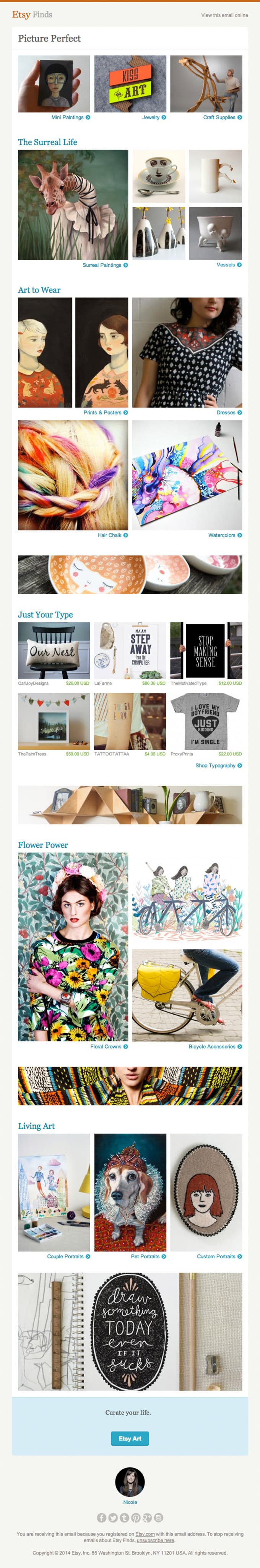 Email Newsletter Design from Etsy
