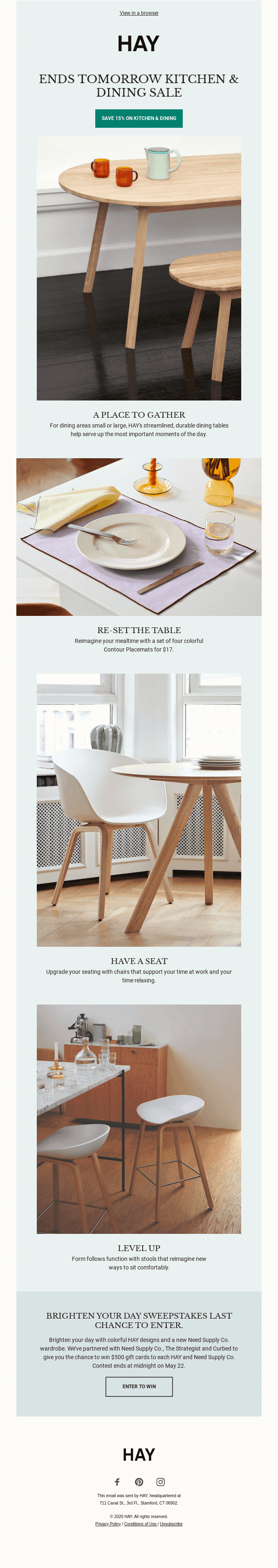 Ends tomorrow: Kitchen & Dining Sale