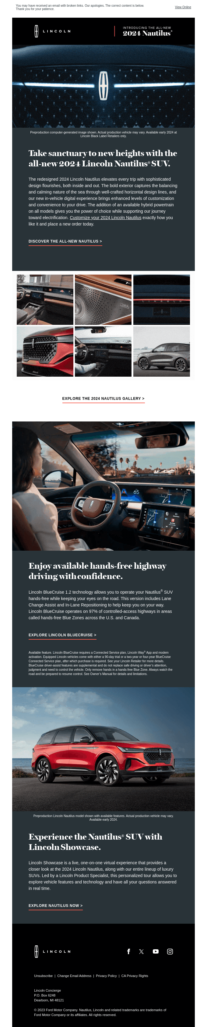 Explore the all-new 2024 Lincoln Nautilus® SUV.
