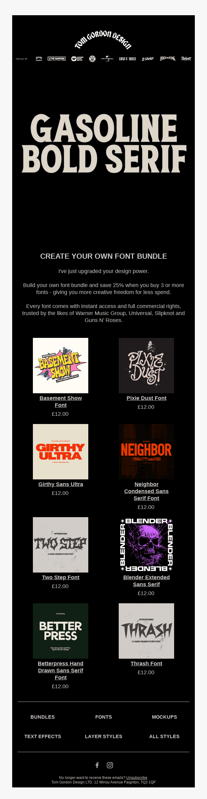 Create your own font bundle.
