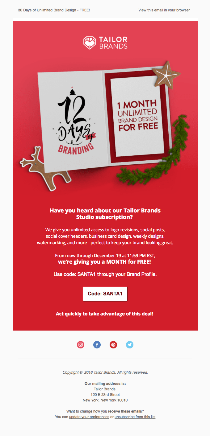 ⛄ FREE Month of Unlimited Brand Design!