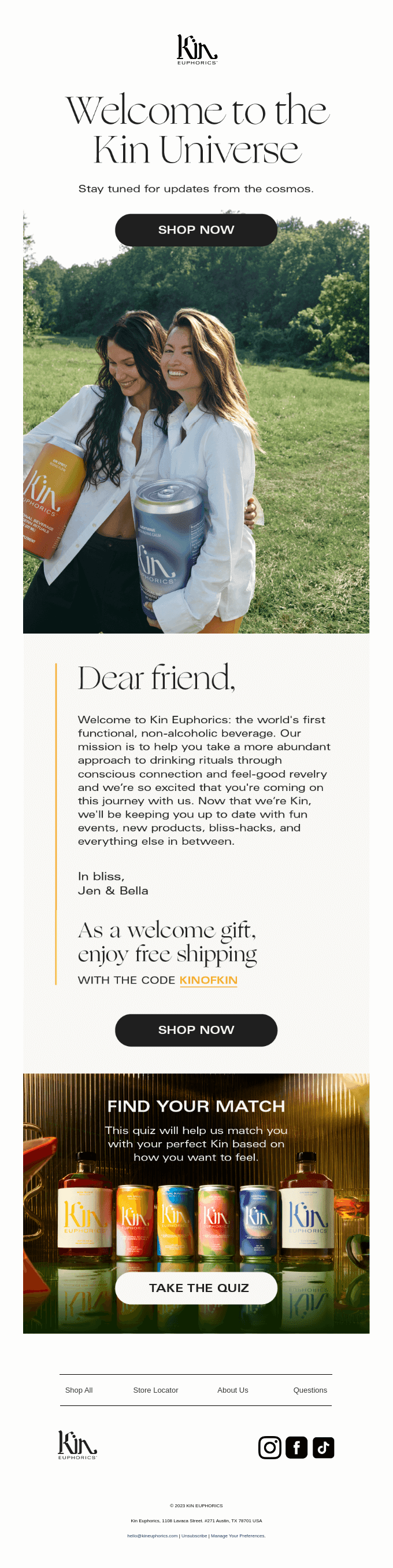 Free Shipping on Us With Code KINOFKIN