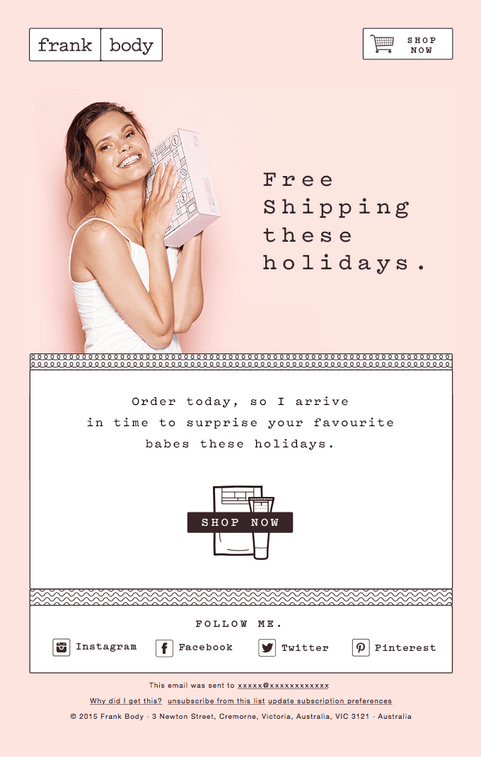 Babe, free shipping this holiday season