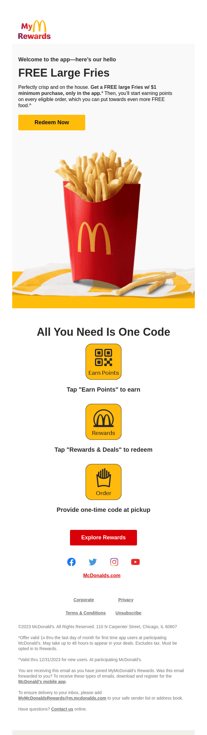FREE Large Fries now—even more Fries in the future.
