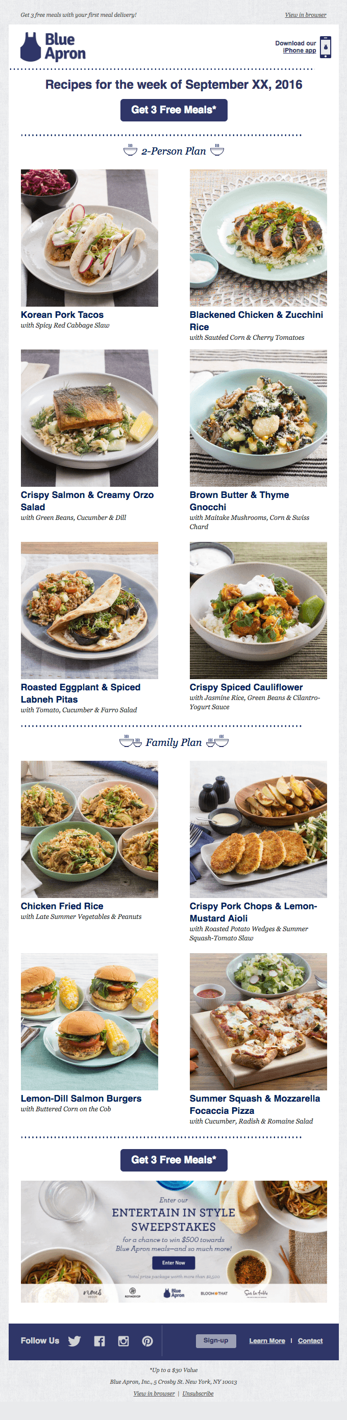 Get 3 free meals with your first meal delivery!