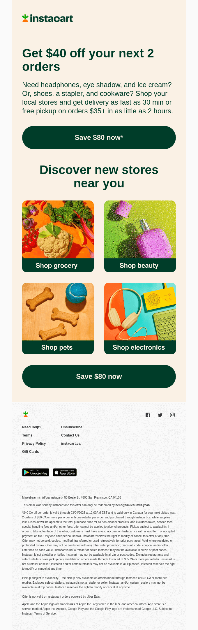 Get $80 off on more than just groceries