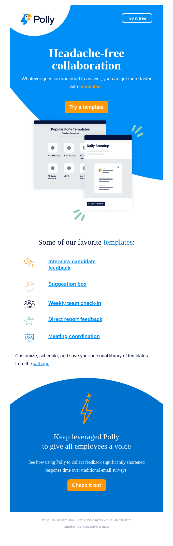 Get input with less effort with Polly templates