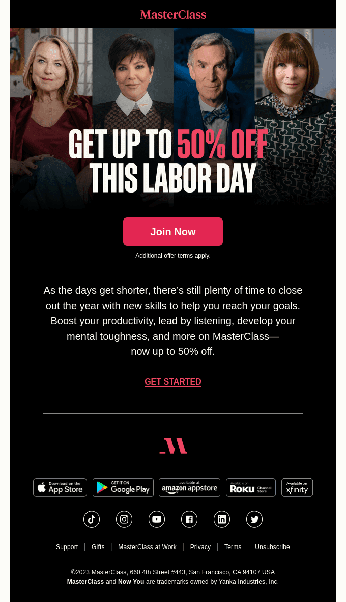 Get up to 50% off this Labor Day