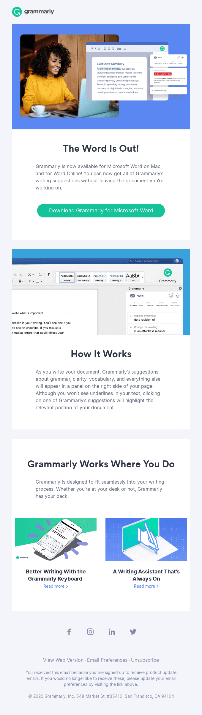 Grammarly for Microsoft Word is now available!
