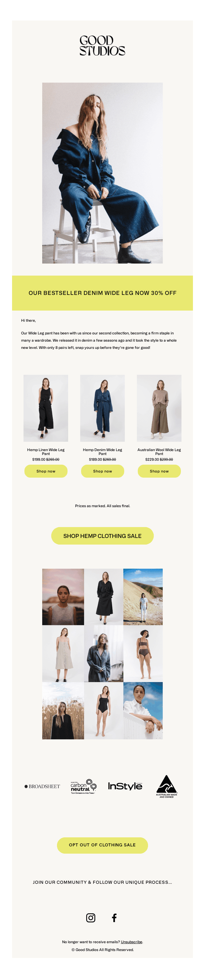 HEMP CLOTHING SALE TOP PICKS: WIDE LEG PANTS.