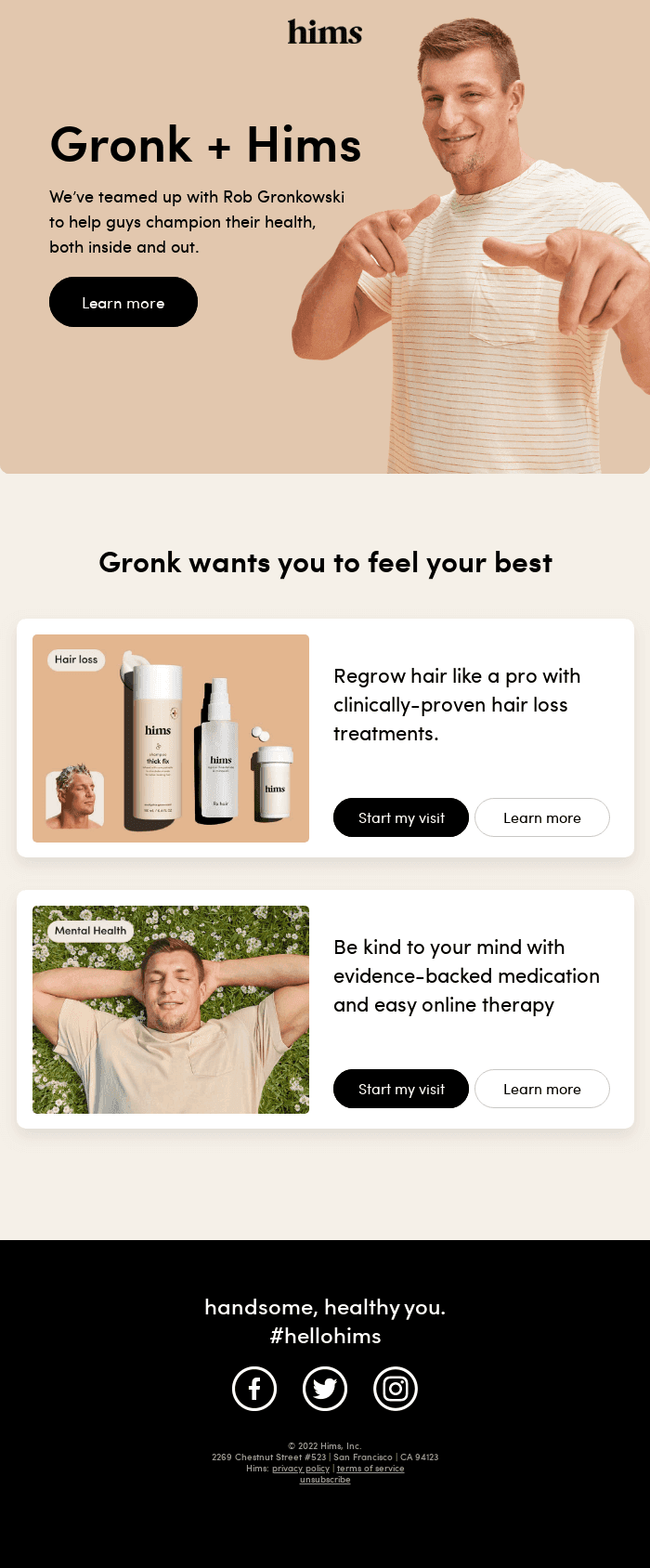 Hims welcomes Gronk to the team