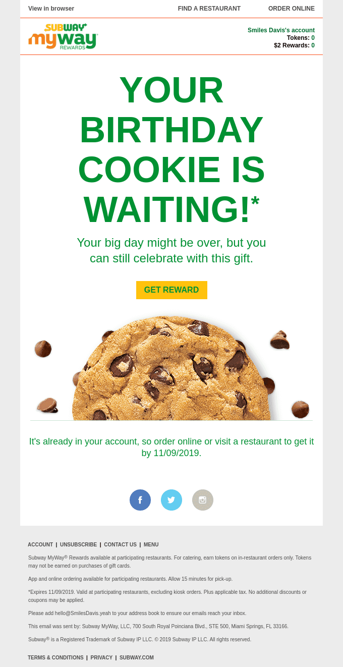 Hurry, your birthday cookie is going to crumble soon…