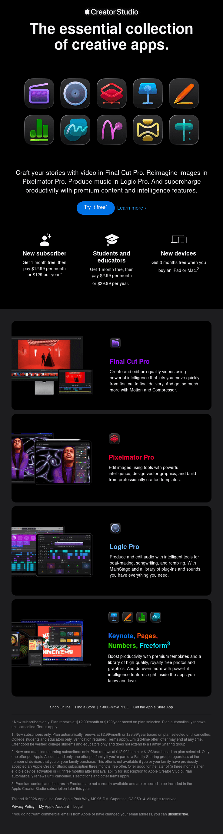 Introducing Apple Creator Studio.